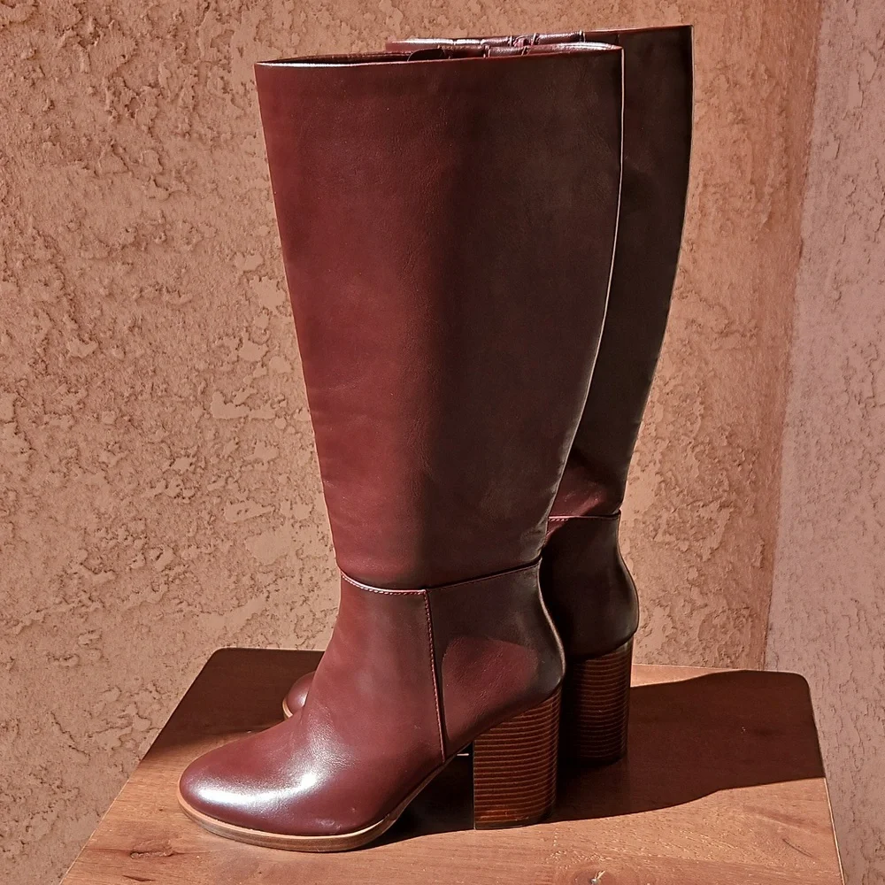 Unisa Unlanna Wine Knee Tall Heels Boots 11